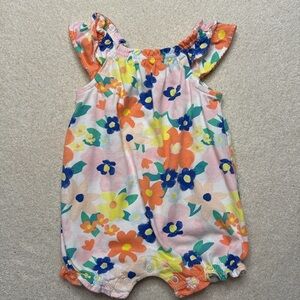 Carter's Floral One Piece - Orange, Yellow, Blue